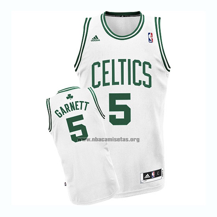 Camisetas Boston Celtics Kevin Garnett NO 5 Blanco